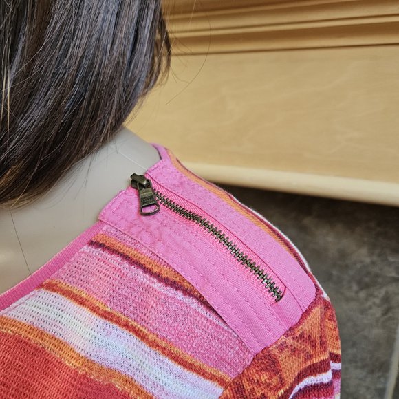 LAUREN by RALPH LAUREN, Pink and orange striped pullover sweater, size: XL - Picture 11 of 12